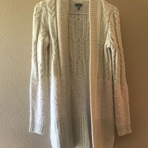 cream cardigan